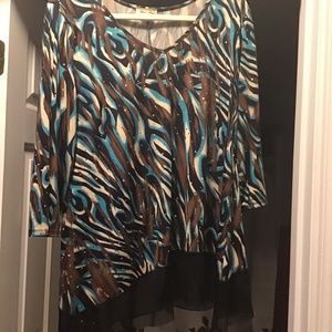 Polyester Spandex Sequenced Blouse